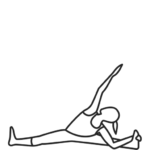 mujer estirandose en el suelo